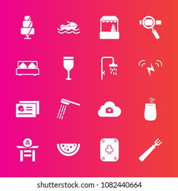 Premium set with fill vector icons. Such as percussion, photo, taiko, store, music, culture, market, boat, sea, grocery, fork, graph, water, technology, research, cake, bathroom, japan, sweet, musical