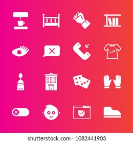 Premium set with fill vector icons. Such as book, turn, internet, dessert, coffee, home, hand, web, baby, business, check, doughnut, cute, child, concept, human, cradle, off, kid, people, gambling