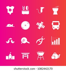 Premium set with fill vector icons. Such as medical, travel, meat, pigeon, dove, spoon, business, japan, tower, animal, drink, tea, shrine, barbecue, baby, clinic, grill, dentistry, music, musical