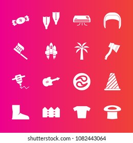 Premium set with fill vector icons. Such as air, flipper, summer, sea, machine, conditioning, candy, belt, hat, japanese, road, conditioner, traffic, clothes, equipment, fence, kamon, guitar, helmet