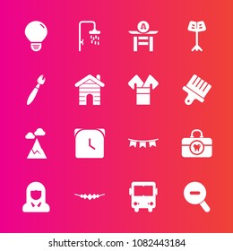 Premium set with fill vector icons. Such as clock, time, celebration, face, jewelry, mountain, transportation, orchestra, nature, japan, hour, drum, minute, taiko, web, care, bulb, shower, clean, bath