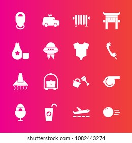 Premium set with fill vector icons. Such as holiday, hot, japan, airport, bowling, equipment, shrine, drink, home, japanese, map, child, toy, car, vacation, airplane, room, torii, easter, heater, play
