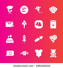 Premium set with fill vector icons. Such as drill, kitchen, menu, machine, teddy, app, floral, face, blossom, cheese, cake, button, clothing, black, spring, shell, launch, chief, cute, clothes, smile