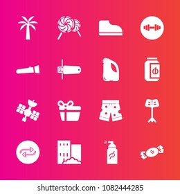 Premium set with fill vector icons. Such as estate, abstract, lamp, change, footwear, shorts, white, gym, real, paint, sweet, template, sign, wear, lollipop, gift, orchestra, street, replacement, 