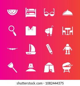 Premium set with fill vector icons. Such as zoom, dessert, food, eyeglasses, ship, glass, science, hotel, cooking, pen, camp, wind, grill, space, eye, ice, necklace, kitchen, jewelry, outdoor, fashion