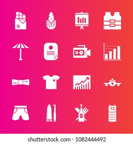 Premium set with fill vector icons. Such as safety, bar, healthy, fresh, red, clothing, hygiene, concept, template, travel, vegetable, business, food, annual, chocolate, new, health, glass, agenda