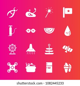 Premium set with fill vector icons. Such as hood, fridge, hippie, flag, medical, national, carousel, magic, wheel, dinner, food, dessert, technology, nation, planet, glasses, station, control, sign