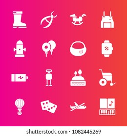 Premium set with fill vector icons. Such as futuristic, extreme, handicap, note, gambling, travel, dentistry, sweet, sky, musical, casino, drill, style, robot, plane, flight, cyborg, music, dessert