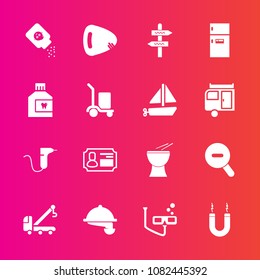 Premium set with fill vector icons. Such as card, medical, hygiene, restaurant, guitar, truck, identity, freezer, scuba, web, bottle, sport, music, kitchen, refrigerator, food, car, clinic, health, id