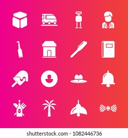 Premium set with fill vector icons. Such as avatar, robot, male, futuristic, ring, sweet, square, glass, hat, light, human, boy, electricity, android, cowboy, bell, profile, drink, transport, cream, 