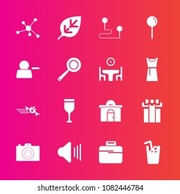 Premium set with fill vector icons. Such as nature, point, plane, chemistry, red, plant, wine, building, cold, business, holiday, photographer, box, leaf, sound, travel, departure, real, drink, volume