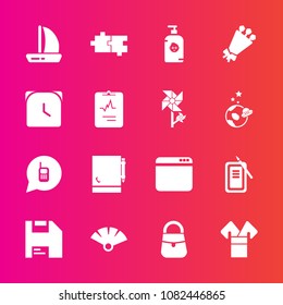 Premium set with fill vector icons. Such as telephone, japanese, ink, flower, blossom, computer, fashion, suzuri, web, internet, happy, website, bouquet, fun, communication, child, boat, sign, costume