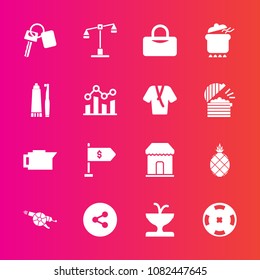 Premium set with fill vector icons. Such as internet, food, key, law, water, gun, sign, war, sport, shop, fountain, exotic, weapon, fruit, meal, architecture, drink, button, justice, judge, caffeine