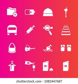 Premium set with fill vector icons. Such as music, transport, red, transportation, flip, clothing, summer, full, power, life, help, guitar, folder, fashion, paper, alcohol, ice, glass, white, dentist