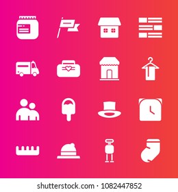 Premium set with fill vector icons. Such as warm, hour, jar, socks, people, health, android, man, winter, human, minute, country, jam, ambulance, home, clock, nation, watch, hospital, house, internet
