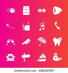 Premium set with fill vector icons. Such as ball, glasses, cutlery, space, direction, weather, ship, science, nutrition, drink, football, sunglasses, lollipop, kitchen, travel, business, dentist, food
