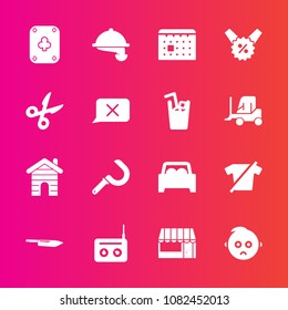 Premium set with fill vector icons. Such as day, poker, child, sound, kitchen, cute, time, house, farming, equipment, sale, market, building, play, waiter, clothes, shirt, real, harvesting, estate