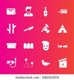 Premium set with fill vector icons. Such as bag, pie, mask, sweet, retro, bus, sky, cake, , sale, makeup, toy, fence, sea, modern, black, brush, food, position, bird, graphic, animal, ball, fashion