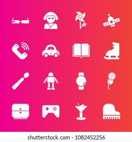 Premium set with fill vector icons. Such as station, japan, mic, watch, planet, spoon, car, dinner, smart, geisha, gadget, floral, alcohol, kitchen, audio, kimono, robot, button, phone, cocktail, play