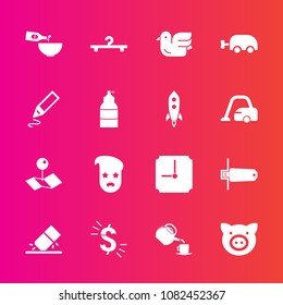 Premium set with fill vector icons. Such as office, drink, wildlife, piglet, card, sky, cup, pork, style, food, dinner, erase, cloakroom, glass, hanger, rubber, tea, nature, eraser, education, fashion