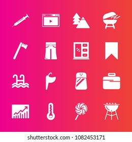 Premium set with fill vector icons. Such as faucet, briefcase, internet, trend, tap, tool, bathroom, salt, water, concept, pants, cooking, hammer, environment, forest, candy, woman, sign, thermometer