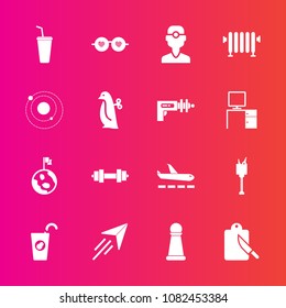 Premium set with fill vector icons. Such as fly, paper, hippie, fashion, earth, cutlery, equipment, gym, space, ice, fruit, kitchen, style, king, fork, planet, home, fresh, restaurant, dental, alcohol