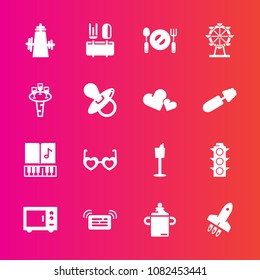 Premium set with fill vector icons. Such as glasses, note, park, spoon, white, plastic, fashion, kitchen, light, london, music, glass, bottle, sound, dinner, green, message, alcohol, traffic, eye
