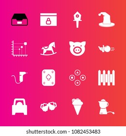 Premium set with fill vector icons. Such as web, barrier, house, computer, lock, fence, drink, alcohol, document, dessert, website, poker, data, wall, breakfast, clinic, vehicle, file, internet, drill
