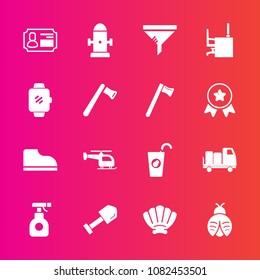 Premium set with fill vector icons. Such as bug, spray, sea, fly, transport, identity, pesticide, filter, department, chemical, clean, equipment, helicopter, sprayer, air, delivery, shovel, juice, id