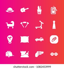 Premium set with fill vector icons. Such as location, pillow, white, toothpaste, suzuri, shipping, delivery, musical, weapon, restaurant, sand, hat, tower, gun, toothbrush, home, music, tool, hippie