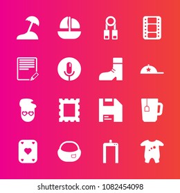 Premium set with fill vector icons. Such as frame, picture, tea, border, style, entertainment, sea, person, travel, kid, bag, poker, ship, retro, drink, video, boat, clothes, play, school, backpack