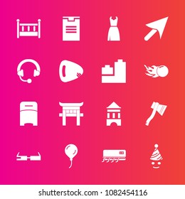 Premium set with fill vector icons. Such as music, tower, japan, air, double, japanese, celebration, axe, modern, home, baby, technology, tool, equipment, fashion, child, shrine, guitar, audio, torii