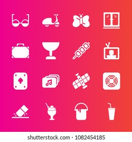 Premium set with fill vector icons. Such as ice, cabinet, beauty, paint, cycle, drink, station, white, painter, eye, ride, juice, air, play, game, education, bicycle, cream, dessert, bike, color, fan