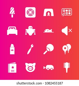 Premium set with fill vector icons. Such as ice, sport, dessert, birthday, animal, chinese, fire, christmas, care, decoration, pork, robot, restaurant, comb, favour, fruit, tennis, summer, celebration