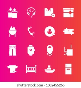 Premium set with fill vector icons. Such as watch, decoration, white, freezer, ocean, sea, gadget, ship, kitchen, sign, clothes, clothing, fire, flame, man, office, vessel, wax, boat, sound, elegant