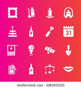 Premium set with fill vector icons. Such as frame, bed, shipping, technology, location, border, photo, work, inkstone, liquid, mobile, transportation, delivery, orbit, space, well, bottle, station