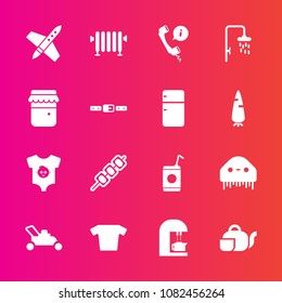 Premium set with fill vector icons. Such as heater, coffee, garden, boiler, teapot, shower, glass, clothing, ufo, food, caffeine, monster, equipment, cold, water, espresso, japanese, alien, fashion