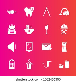 Premium set with fill vector icons. Such as health, coffee, fun, up, instrument, sign, clinic, communication, dental, clothing, sale, dentistry, dentist, audio, volume, drill, banner, healthy, add