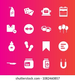 Premium set with fill vector icons. Such as bottle, fashion, space, beer, jar, bar, bookmark, perfume, magnet, magnetic, glass, alcohol, oven, energy, gambling, success, kitchen, sign, food, abstract