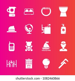 Premium set with fill vector icons. Such as light, house, mobile, cute, wind, tool, coffee, time, food, energy, fluffy, double, real, watch, phone, service, bear, smart, furniture, reparation, dental