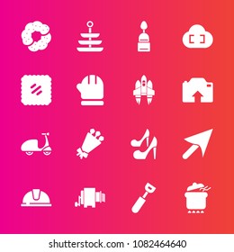 Premium set with fill vector icons. Such as beautiful, scarf, kitchen, dinner, plate, letter, female, bike, winter, fashion, dish, sweet, pasta, sign, stamp, girl, blossom, doughnut, cake, high, cycle