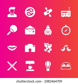 Premium set with fill vector icons. Such as activity, samurai, japan, pigeon, parachute, nature, kayak, water, teeth, spring, floral, bed, love, male, kamon, kitchen, man, katana, sword, weapon, girl