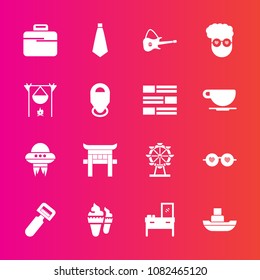 Premium set with fill vector icons. Such as hippie, sea, boat, tool, vegetable, spaceship, ocean, style, vessel, fashion, dessert, shrine, spacecraft, travel, eye, japan, home, furniture, cabinet, bag