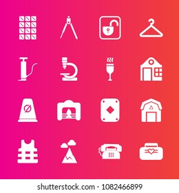 Premium set with fill vector icons. Such as equipment, staple, sweet, background, phone, christmas, mountain, poker, game, instrument, fire, fashion, life, food, bag, dessert, lock, home, fireplace