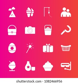 Premium set with fill vector icons. Such as water, man, people, decoration, ice, cuisine, white, dessert, bag, icecream, sky, mountain, holiday, medical, store, wand, food, photography, cake, person