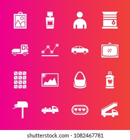 Premium set with fill vector icons. Such as health, white, mail, message, shipping, frame, man, interior, dental, healthy, fashion, transportation, chocolate, transport, boy, home, chart, bar, mailbox