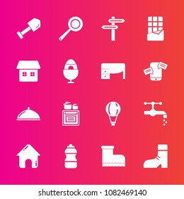 Premium set with fill vector icons. Such as house, kitchen, food, style, sky, construction, bathroom, foot, footwear, building, home, bar, utensil, direction, sink, tap, white, extreme, pan, modern