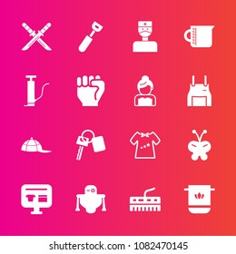 Premium set with fill vector icons. Such as nature, cap, hat, car, insect, sale, music, samurai, cotton, headwear, ecommerce, kitchen, cyborg, android, cooking, cart, soft, japanese, clothing, medical