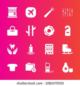 Premium set with fill vector icons. Such as stationary, curtain, clothes, shirt, spoon, room, health, decoration, ice, food, plane, document, white, dentist, sport, cold, home, fashion, fire, window