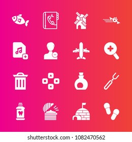 Premium set with fill vector icons. Such as technology, book, mediterranean, fun, clean, seafood, hygiene, chef, recycle, game, sea, snow, healthy, play, fork, box, care, footwear, fish, ice, waste